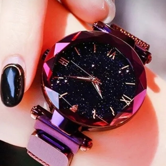 Buckle Magnetic Mesh Belt Diamond Quartz Watch - Picture 4 of 7